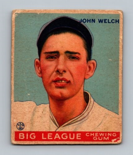 1933 Goudey Baseball Card - Johnny Welch Lesser Condition
