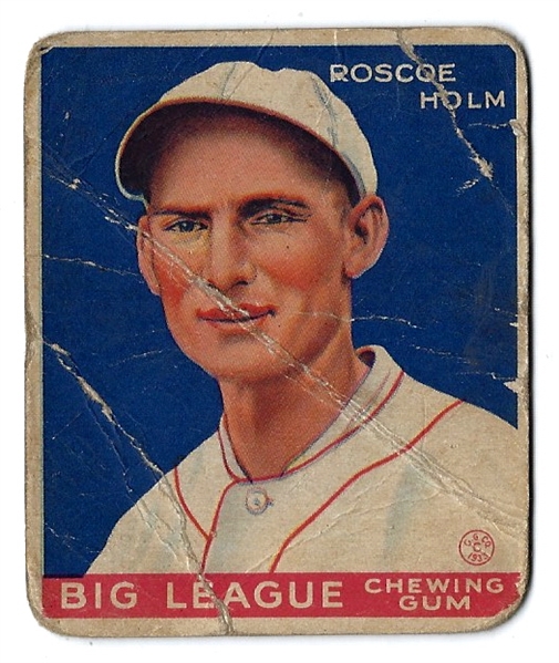 1933 Goudey Baseball Card - Wattie Holm- Lesser Condition