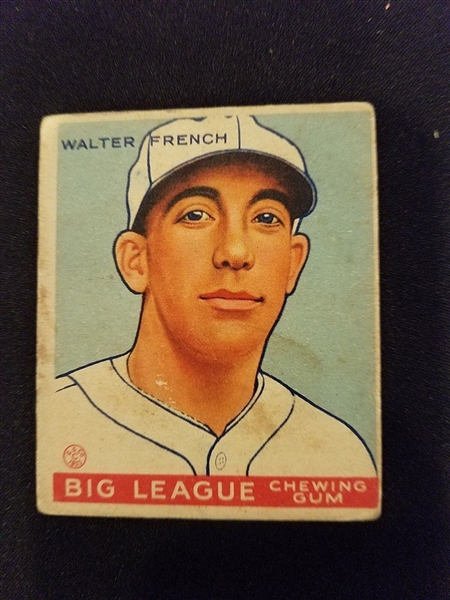 1933 Goudey Baseball Card - Walt French- Lesser Condition