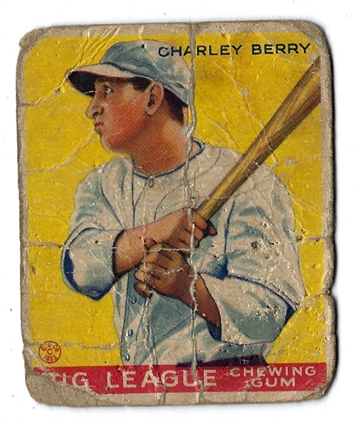 1933 Goudey Baseball Card - Charles Berry - Lesser Condition