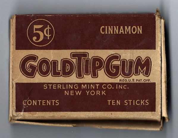 C. 1930's Gold Tip Cinnamon Gum Box # 1