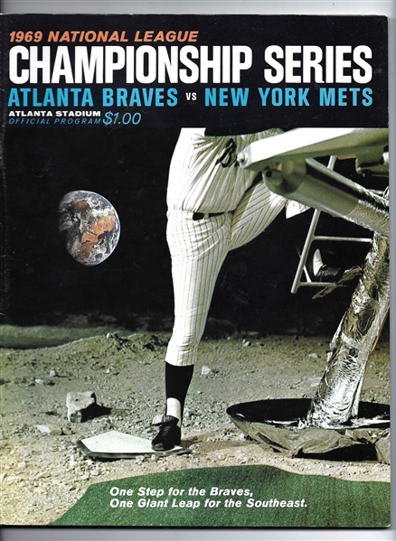 1969 1st Ever NLCS (Braves vs. Mets) Official Program Game # 1 or # 2 at Atlanta