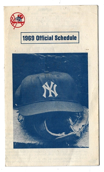 1969 NY Yankees Official Schedule