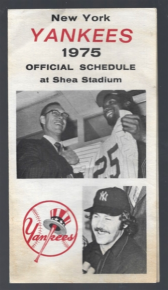 1975 NY Yankees Official Schedule at Shea Stadium 