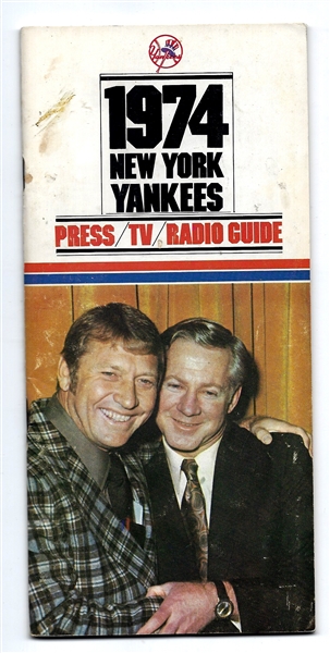 1974 NY Yankees Press Guide with Mickey Mantle & Whitey Ford HOF Induction Celebration 