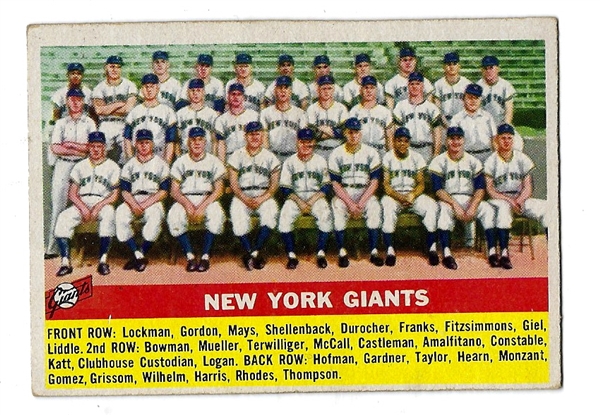 1956 NY Giants (MLB) Team Card - # 226 in the Set