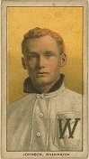 1909 Walter Johnson (HOF) T206 Card - Portrait - Piedmont Back