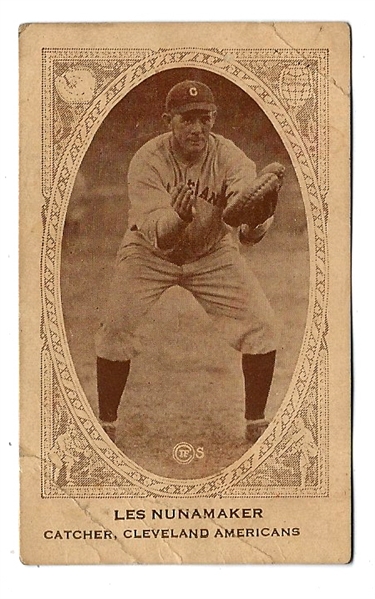 1922 Les Nunamaker Cleveland Indians American Caramel Baseball Card