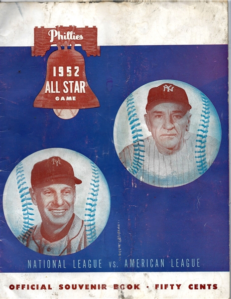1952 MLB All-Star Game Program at Shibe Park in Philadelphia 