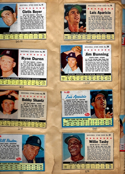 1961 - 62 Post Cereal & Topps Baseball & Football Cards Scrapbook - Loaded with Stars