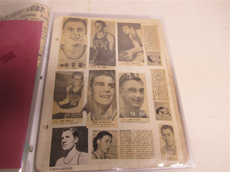 1950's Philadelphia Warriors (NBA) Basketball Scrapbook