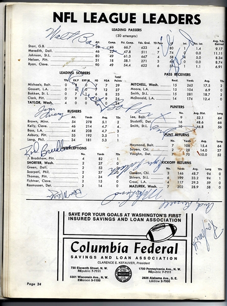 1966 Washington Redskins (NFL) vs. Pittsburgh Steelers Official Program Loaded with Autographs