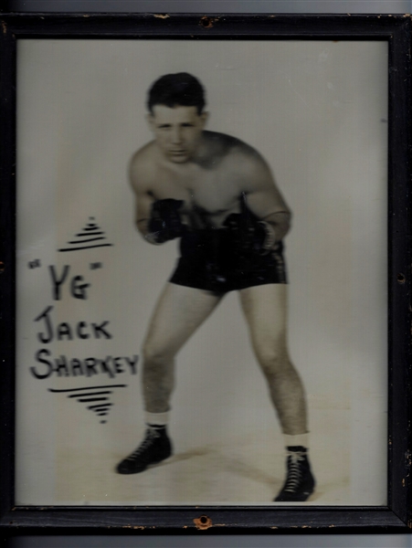 C. 1930 - 32 Jack Sharkey (Lithuanian Boxer) Framed Vintage Photo 