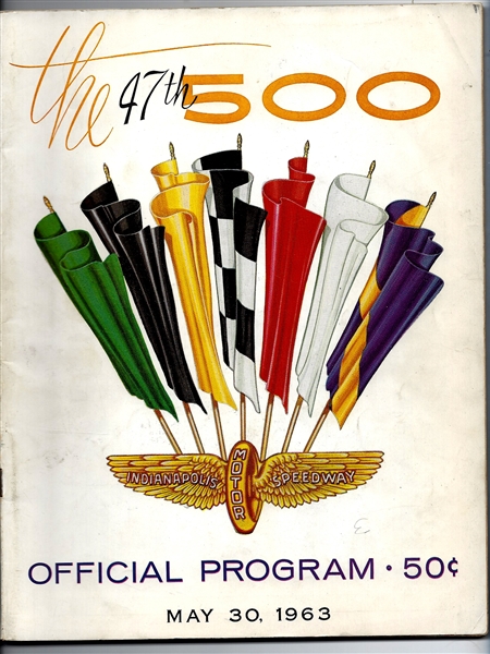 1963 Indianapolis 500 -  The 47th  - Auto Racing Program