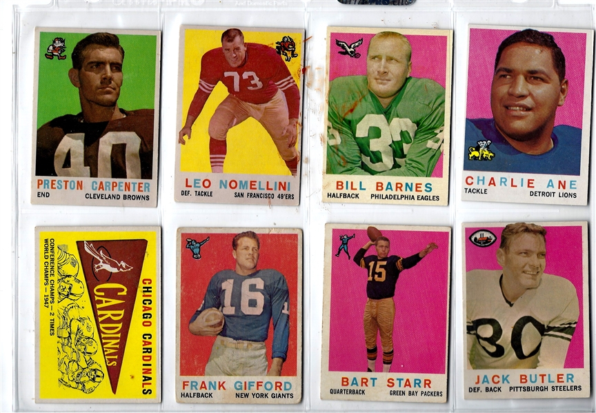 1959 Topps Football Cards Partial Set of (162) - Over 90% of the Set