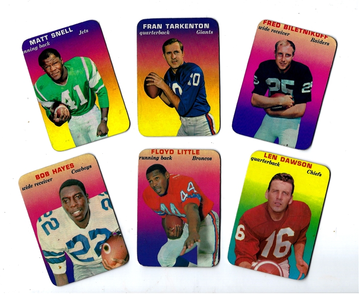 1970 Topps Football  Mini Glossy Cards Lot of (6) with Stars
