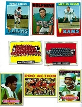 1964 - 1980 Topps Pro Football lot of (8) Cards