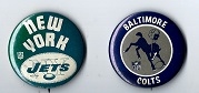 1969 Super Bowl III (NY Jets vs. Baltimore Colts) Lot of (2) Pinback Buttons