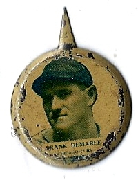 1938 Frank Demaree (Chicago Cubs) Our National Game Pin - PM 8 Designation
