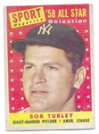 1958 Bob Turley (NY Yankees) Topps Baseball  All-Star Card