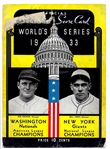 1933 World Series (Washington Senators vs. NY Giants) Official Program at Washington