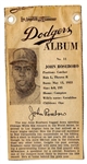 1961 LA Examiner - John Roseboro (LA Dodgers) - Newsprint Baseball Card