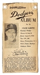 1961 LA Examiner - Clem Labine (LA Dodgers) - Newsprint Baseball Card