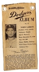 1961 LA Examiner - Norm Larker (LA Dodgers) - Newsprint Baseball Card