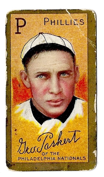 1911 George Paskert (Philadelphia Phillies) T205 Gold Border Tobacco Card
