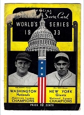1933 World Series Program (Washington vs. NY Giants) at Griffith Stadium