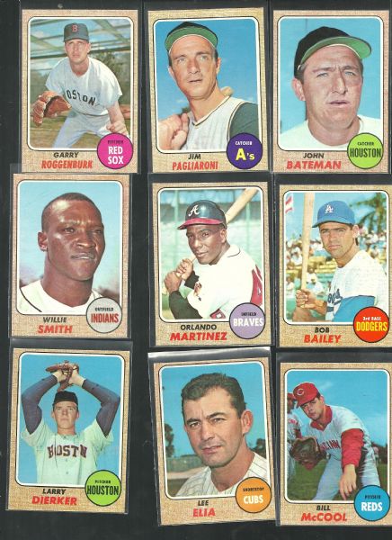 1968 Topps Baseball Ultra Clean Lot of (9) Cards