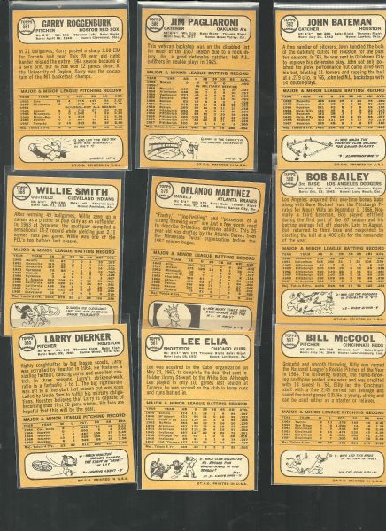 1968 Topps Baseball Ultra Clean Lot of (9) Cards