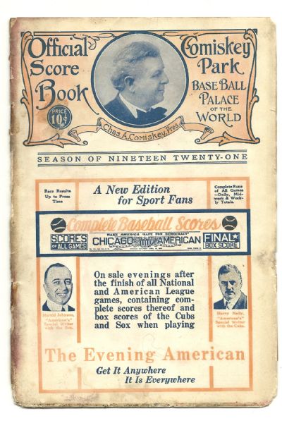 1921 Chicago White Sox Official Program vs the Philadelphia Athletics