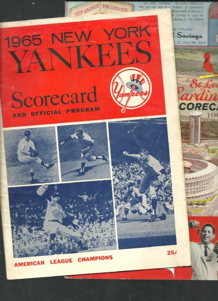 1960's Baseball Program/Scorecard Lot of (2): 1965 Yankeees & 1966 St. Louis Cards