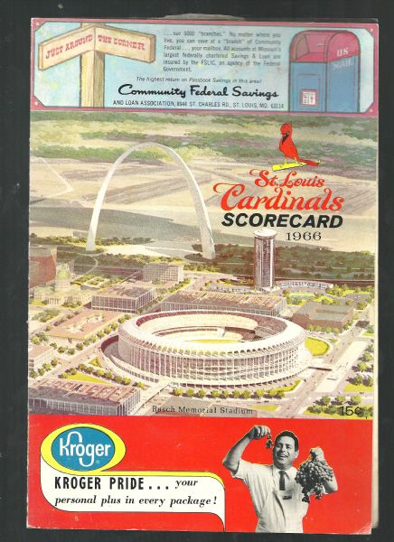 1960's Baseball Program/Scorecard Lot of (2): 1965 Yankeees & 1966 St. Louis Cards