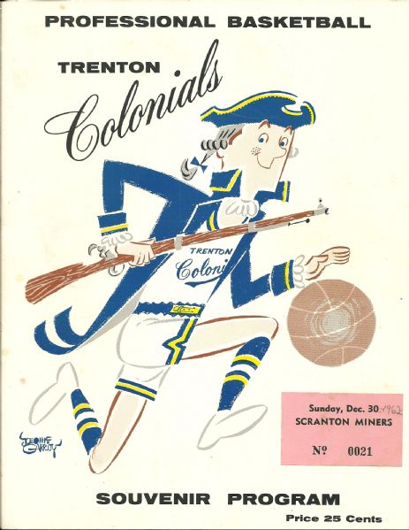 1962 Trenton Colonials (EBA) Basketball Program vs Scranton Miners