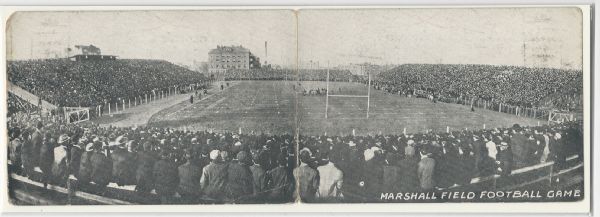 Circa 1909 U. of Chicago Football Panoramic Postcard