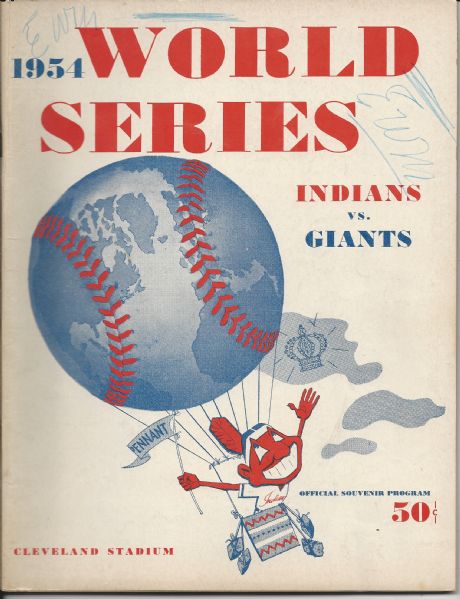 1954 World Series Program at Cleveland - Scored for Game # 4 Clincher