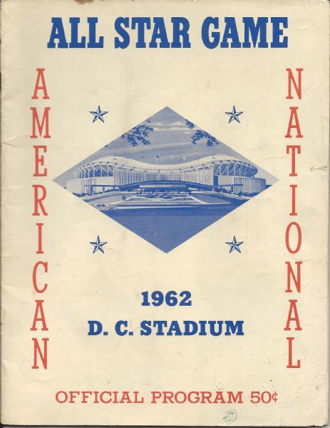 1962 MLB All-Star Game Program  at Washington, DC