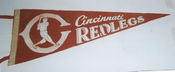 1950's Cincinnati Redlegs Felt Pennant 