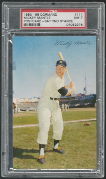 1953-55 Mickey Mantle Dormand Postcard Graded PSA NM - 7