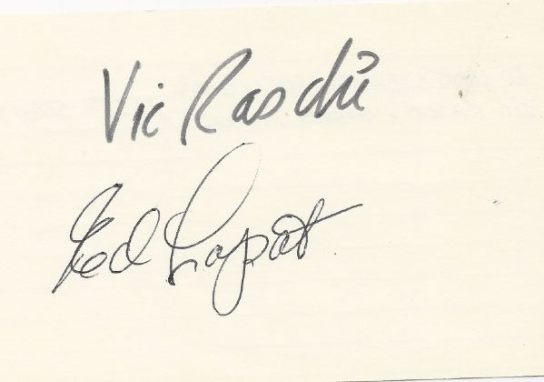 Vic Raschi & Eddie Lopat (NY Yankees) Autographed Index Card