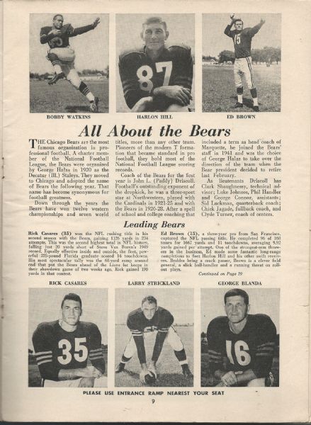 1956 NFL Official Championship Game Program (NY Giants vs Chicago Bears)