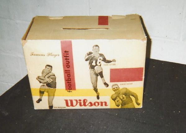 1950's Wilson Football Equipment Display Box with Multiple Player Images 