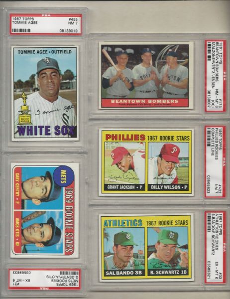 1960's Topps Baseball Cards Graded Lot of (5) 