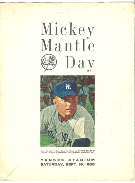 1965 Mickey Mantle Day Program 