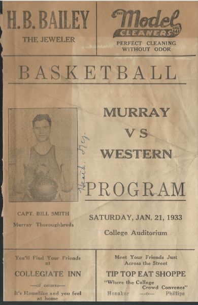 1933 Murray St. vs Western Kentucky College Basketball Scorecard