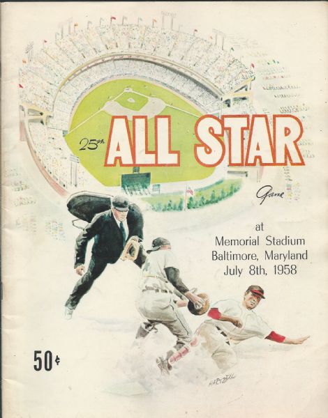 1958 MLB All-Star Game Official Program at Baltimore