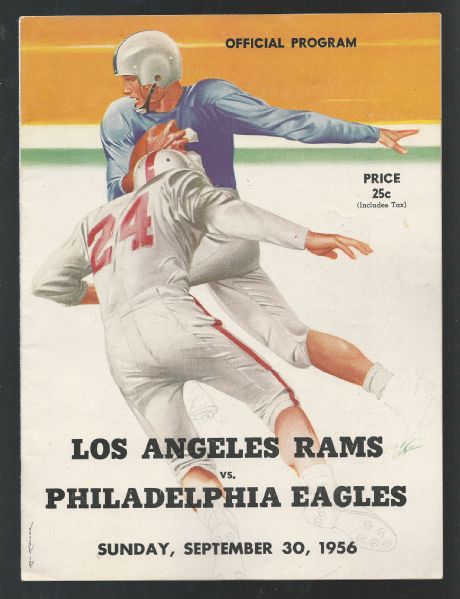 1956 LA Rams vs Philadelphia Eagles NFL Football Program 