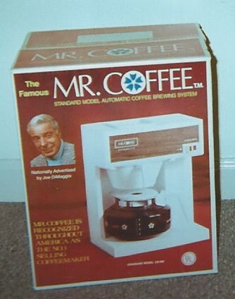 1970's Joe DiMaggio Mr. Coffee Maker Unused in Sealed Original Box